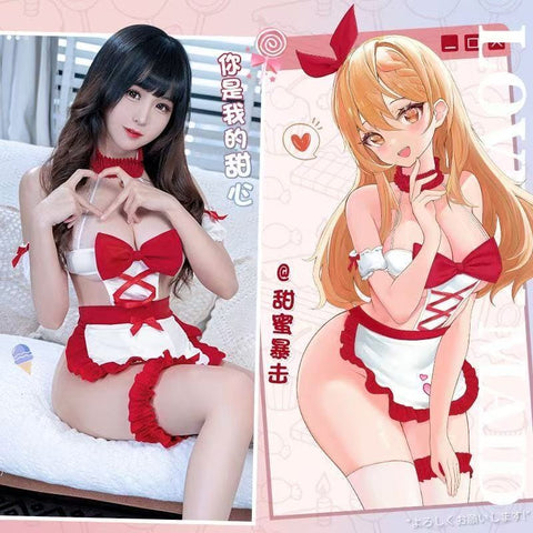 二次元女友- 蝴蝶結俏皮女僕套裝 6748