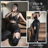 含鋼圈棉墊胸罩 ZY10 蕾絲瑜珈褲 6003 (灰,黑)