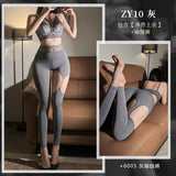 含鋼圈棉墊胸罩 ZY10 蕾絲瑜珈褲 6003 (灰,黑)