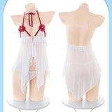 泳池派對~仙氣花卉飾透紗裙6112