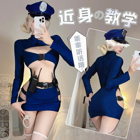 女警教官鏤空緊身包臀裙 1681
