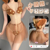網紗透視毛絨小熊睡裙 1819