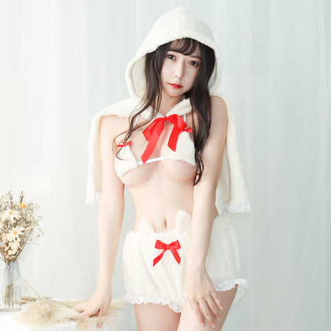 毛絨連帽披肩衛衣 T0186