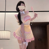 粉色廚娘女僕圍裙服 9551 (F<60kg,L<75kg)