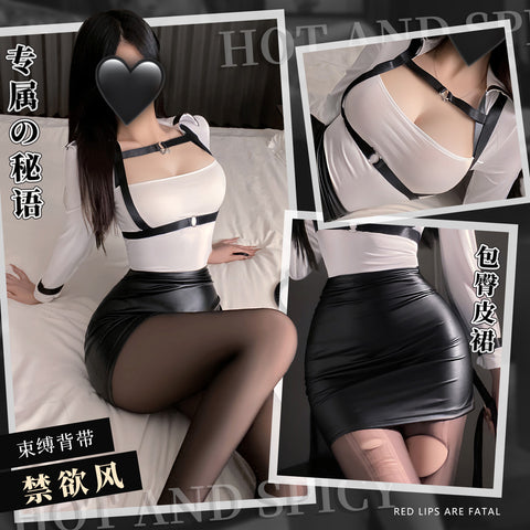 OL秘書綁帶套裝制服 6203