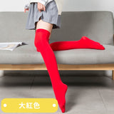 學院風天鵝絨過膝襪 (紫,灰,膚,咖啡,粉,蘋果綠,玫紅,橘色,亮黃,湖藍,螢光綠,寶藍,西瓜紅,大紅,奶白,淺灰,藏青) 605