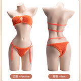 毛絨狐狸三點式抹胸裝 9252