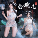 水漫金山古風透視露臀旗袍 ZY21