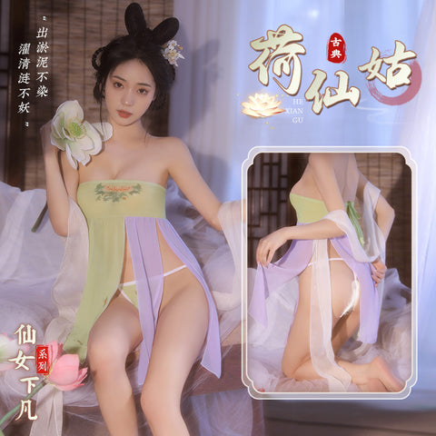 荷花仙子抹胸飄逸裝 6888