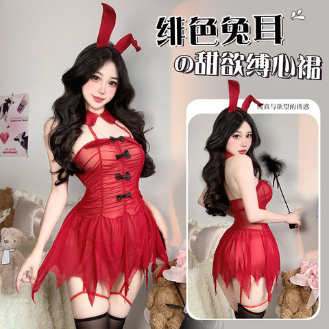 純欲吊帶網紗睡裙 2962