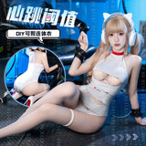 掛扣開襠連身衣 ZY153 (黑,白)