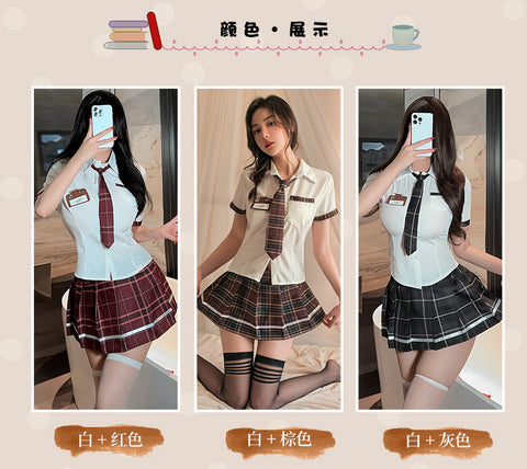 日系經典JK學院制服 6771 (棕色,煙灰,暗紅)