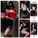 秘書OL服 1223 (紅色+黑色,白色+黑色,黑色+灰色)