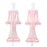 夜宴魅影網衣魚尾裙 ZY117 (黑,酒紅,粉) <70kg