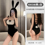 俏皮兔女郎暗扣開檔連身裝 6638