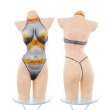 仿膠帶捆綁連身衣 7041