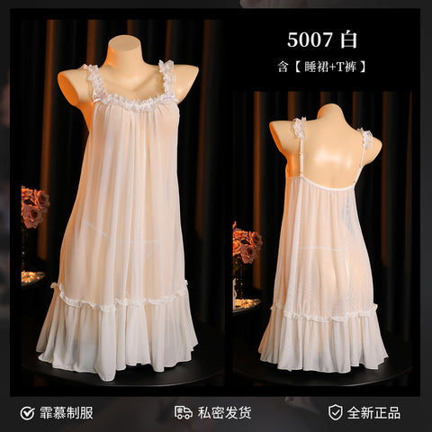 法式宮廷吊帶睡裙 5007