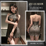 夜魅星河可掀露胸連身裙 ZY135