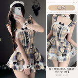 辣妹jk學院風製服 2777 (棕色,紅色)
