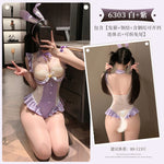 愛麗絲兔女郎連身衣套裝 6303 (紫,黑)