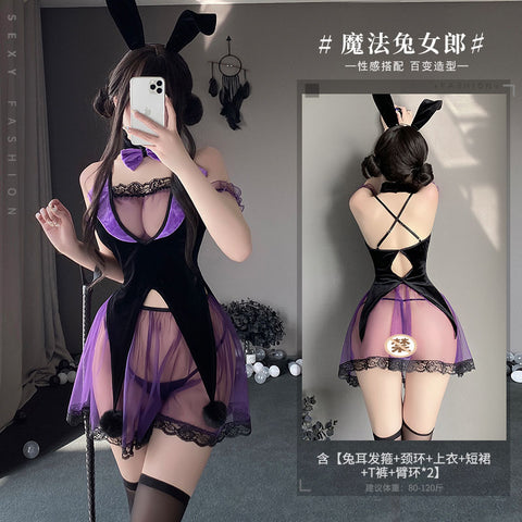 萬聖節 蕾絲透視兔女郎 8884