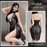閃鏈飾胸魅惑透視連衣裙 ZY179