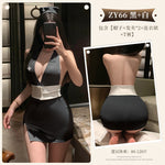 私人護士包臀裙 ZY66 (黑+白,藍+白)