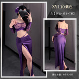 暗欲交織網衣透視睡衣 ZY110 (紫,黑,淺咖)