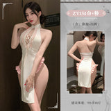 嬌柔腰姬高開衩綁帶旗袍 ZY134
