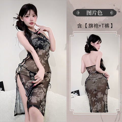 國風透視美背旗袍 8370 (M/L)