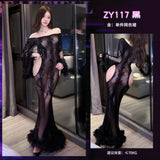 夜宴魅影網衣魚尾裙 ZY117 (黑,酒紅,粉) <70kg