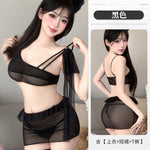 透視分離睡裙 8433 黑色,粉色