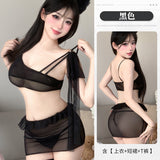 透視分離睡裙 8433 黑色,粉色