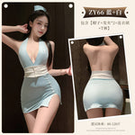 私人護士包臀裙 ZY66 (黑+白,藍+白)