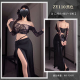 暗欲交織網衣透視睡衣 ZY110 (紫,黑,淺咖)