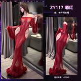 夜宴魅影網衣魚尾裙 ZY117 (黑,酒紅,粉) <70kg