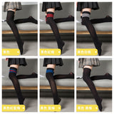 學院風天鵝絨過膝襪 (黑色,黑色紅條,黑色白條,黑色紅藍條,黑色藍條,黑色黑條) 605