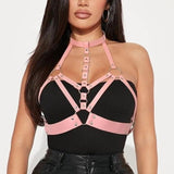 束縛皮帶胸罩帶 99687 (黑色,白色,紅色,,粉紅色,酒紅色)