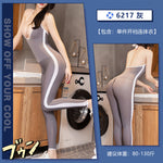 拉鍊開襠深v瑜珈連身褲 6217 (灰,黑)