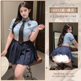 露腰百褶學院套裝 ZY6915 (F<55kg,XL<70kg)