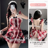 辣妹jk學院風製服 2777 (棕色,紅色)