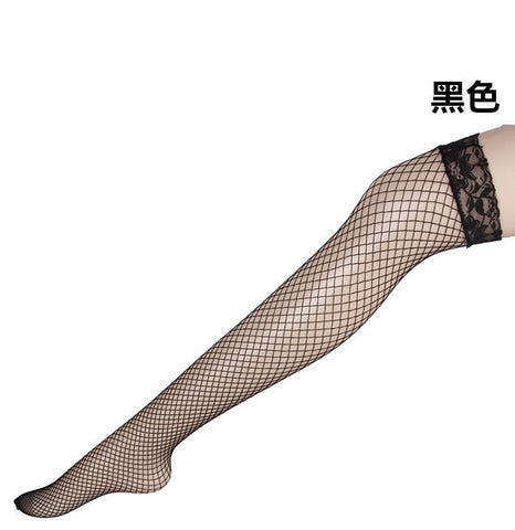 高筒過膝漁網襪 8816  (紅色,紫色,黑色,白色,粉紅色,玫紅色)