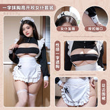 一字抹胸高衩女僕套裝6744 均碼/XL/XXL