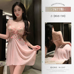 蜜桃春色~吊帶睡裙 7877 (杏色,粉色)