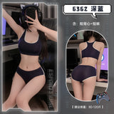 辣妹撞色包邊背心裝 6362 (黑,灰,深藍)