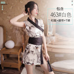 日系和服浴袍 463 (白色,藕粉)
