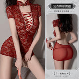 復古綁帶大露背旗袍 8301 (紅色,黑色,白色,灰色)