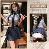 露腰百褶學院套裝 ZY6915