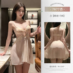 蜜桃春色~吊帶睡裙 7877 (杏色,粉色)