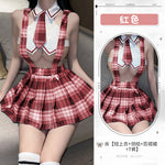 甜美純欲JK學生製服 2648 (藍色,紅色)